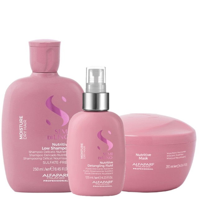 Подхранващи шампоан, маска и спрей ALFAPARF SEMI DI LINO MOISTURE