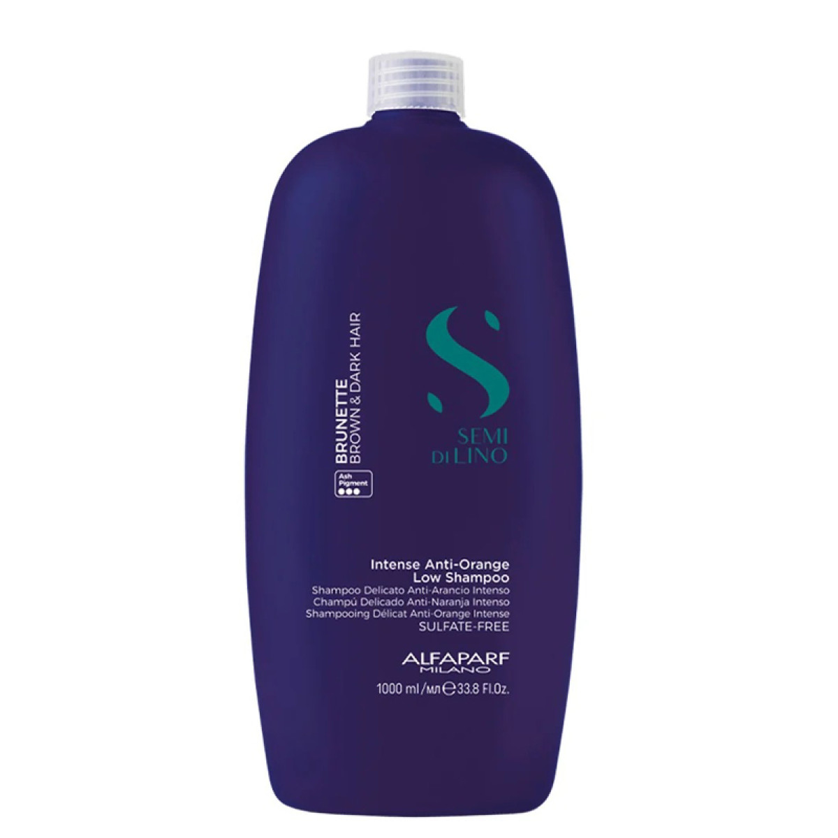 Шампоан за неутрализиране на топли нюанси на кестенява коса Alfaparf Semi di Lino Brunette Anti-Orange Low Shampoo 1000ml