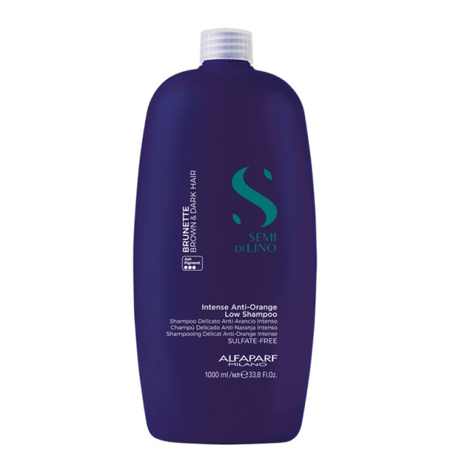 Шампоан за неутрализиране на топли нюанси на кестенява коса Alfaparf Semi di Lino Brunette Anti-Orange Low Shampoo 1000ml