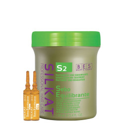 Себобалансиращи ампули за мазен скалп BES Silkat Sebo-Regulator Active S2 12х10ml