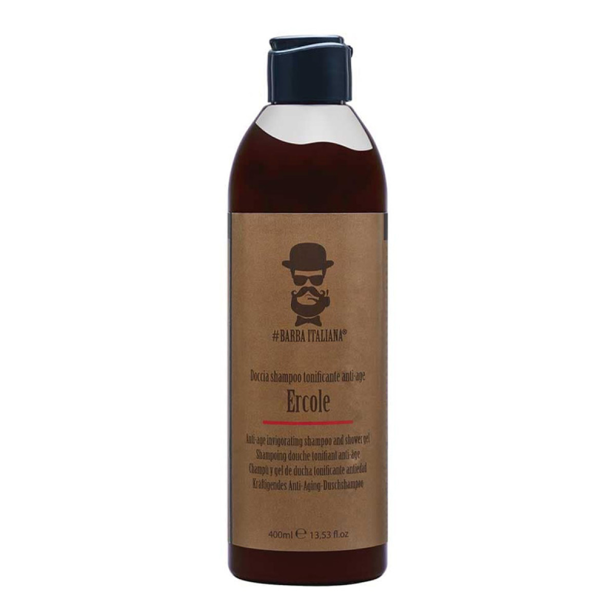 Тонизиращ шампоан с анти-ейдж действие за коса и тяло Barba Italiana Ercole Shampoo And Shower Gel 400ml