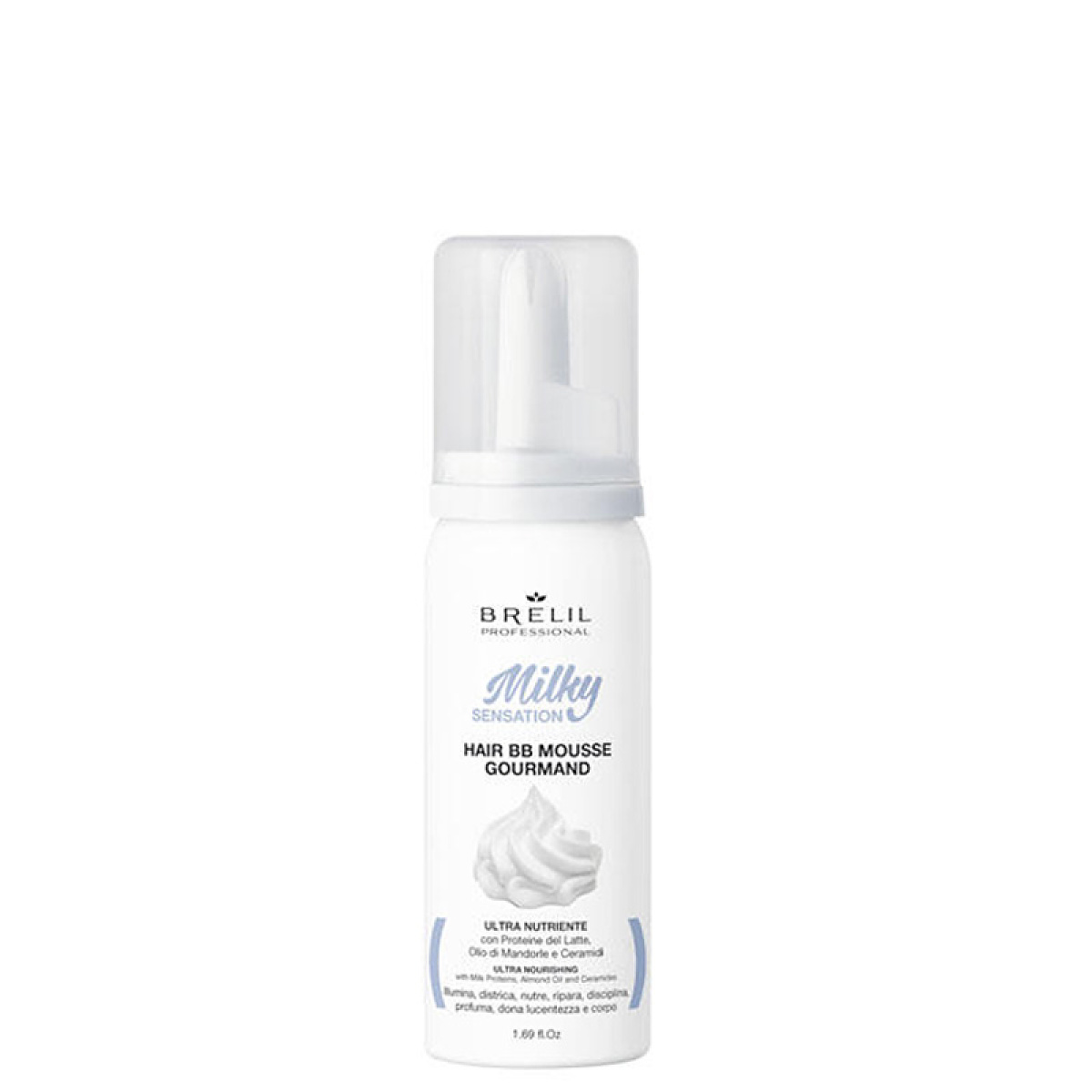 Подхранваща сметана с млечни протеини за блестяща и здрава коса Brelil Milky Sensation BB Mousse Gourmand 50ml