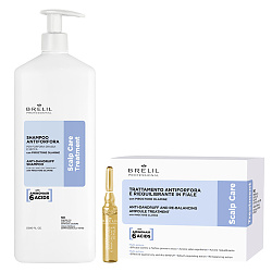 Комплект шампоан и ампули против пърхот Brelil Scalp Care Anti-Dandruff 1000/10x7ml Комплект шампоан и ампули против пърхот Brelil Scalp Care Anti-Dandruff 1000/10x7ml