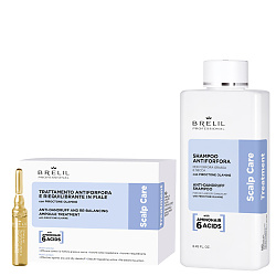 Комплект шампоан и ампули против пърхот Brelil Scalp Care Anti-Dandruff 250/10x7ml Комплект шампоан и ампули против пърхот Brelil Scalp Care Anti-Dandruff 250/10x7ml