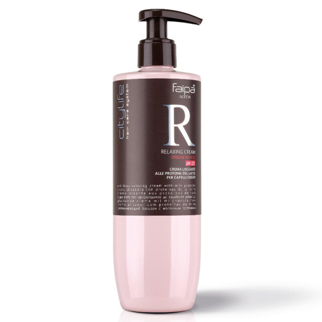 Релаксиращ изглаждащ крем-балсам с млечни протеини за права коса Faipa Citylife Anti Frizz Relaxer Cream 400ml