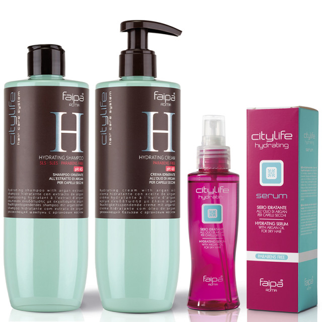Хидратиращ комплект с арган за суха и третирана коса Faipa Citylife Hydrating