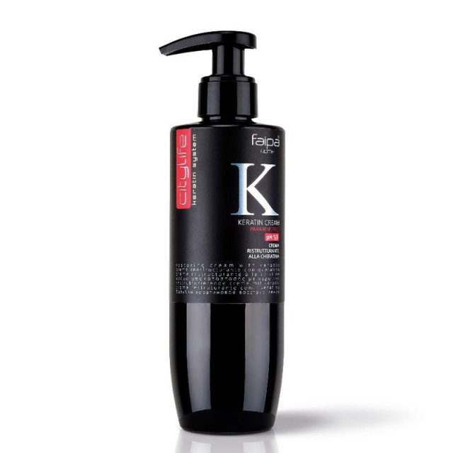 Възстановяващ крем-балсам с кератин, макадамия, арган и маслиново олио Faipa Citylife Keratin Ristrutturante Cream 250ml