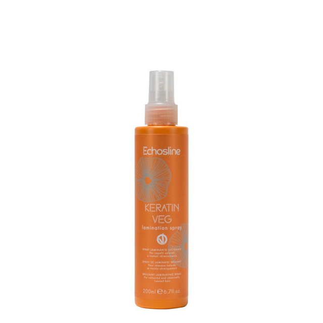Ламиниращ възстановяващ спрей за блясък ECHOSLINE Keratin Veg Spray 200ml