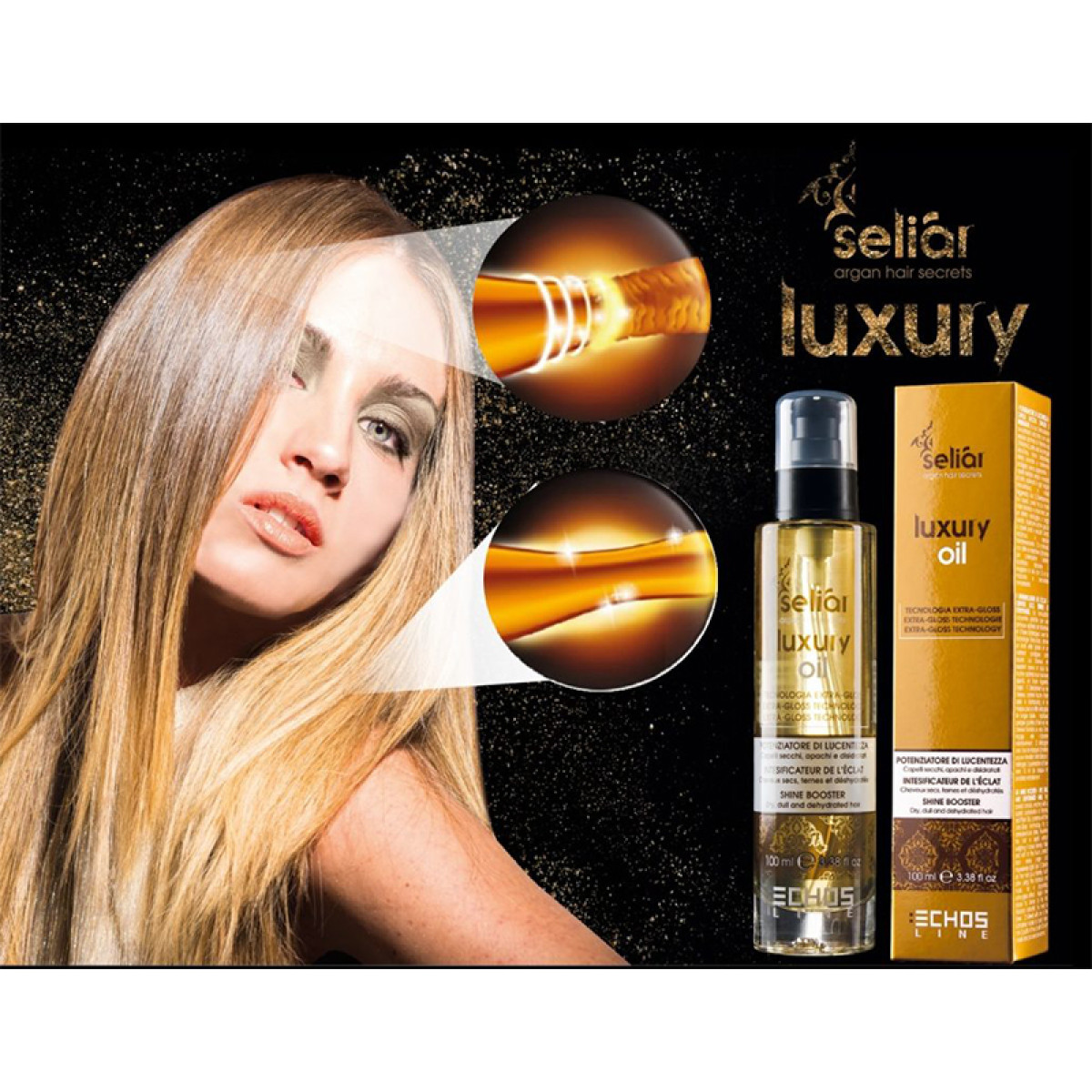 Подхранващо олио за суха и безжизнена коса ECHOSLINE Seliar Luxury Oil 100ml