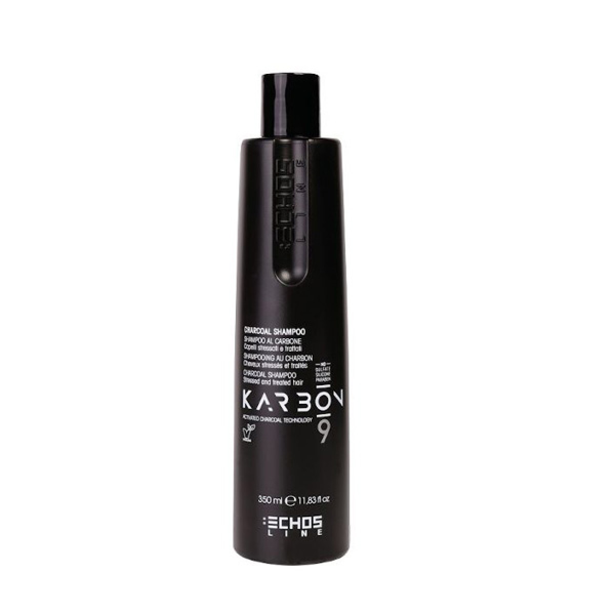 Веган шампоан с органичен въглен и растителни екстракти ECHOSLINE KARBON 9 Shampoo 350ml