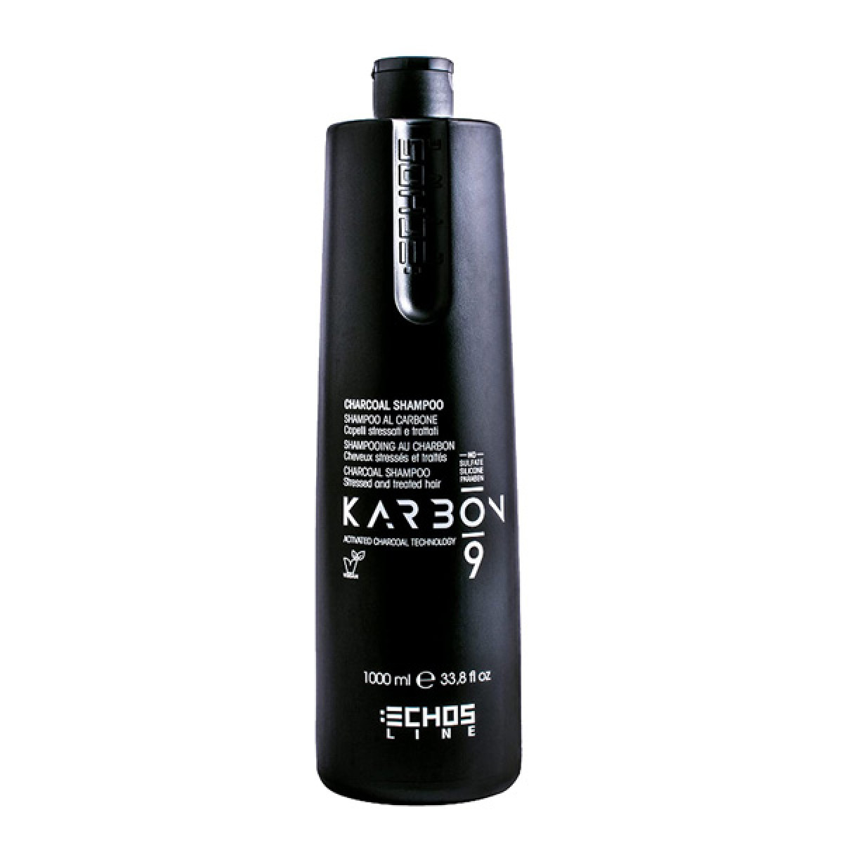 Веган шампоан с органичен въглен и растителни екстракти ECHOSLINE KARBON 9 Shampoo 1000ml