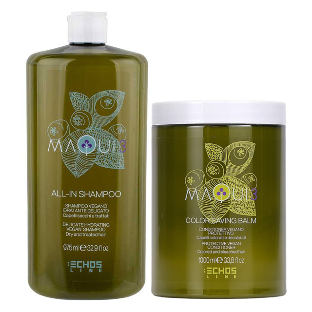 Подхранващ комплект шампоан и балсам за суха и третирана коса ECHOSLINE MAQUI 3