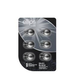 Витаминна терапия с кератин за блясък на черна коса Ellips Hair Repair Silky Black – 6 бр. х 1мл.