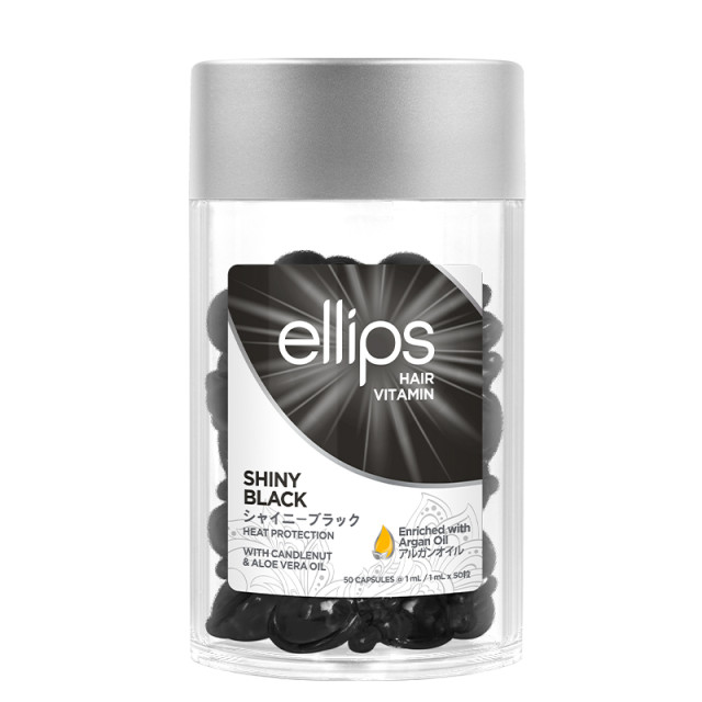 Витаминна терапия с арганово масло за блясък на черна коса Ellips Shiny Black – 50бр. х 1мл.