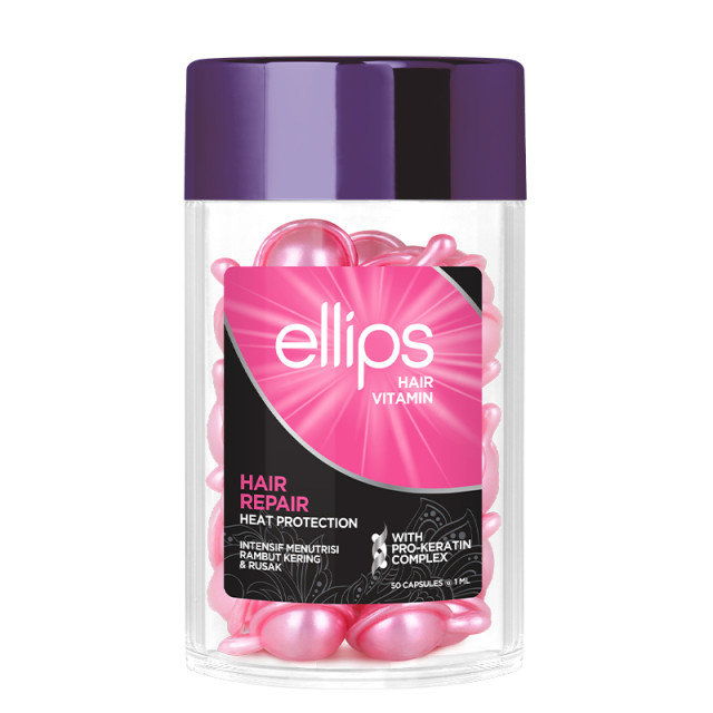 Витаминна терапия с кератин за възстановяване на увредена коса Ellips Hair Repair – 50бр. х 1мл.