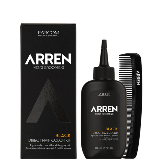 Комплект за директно боядисване за коса Farcom Arren Black Direct Hair Color Kit 80ml