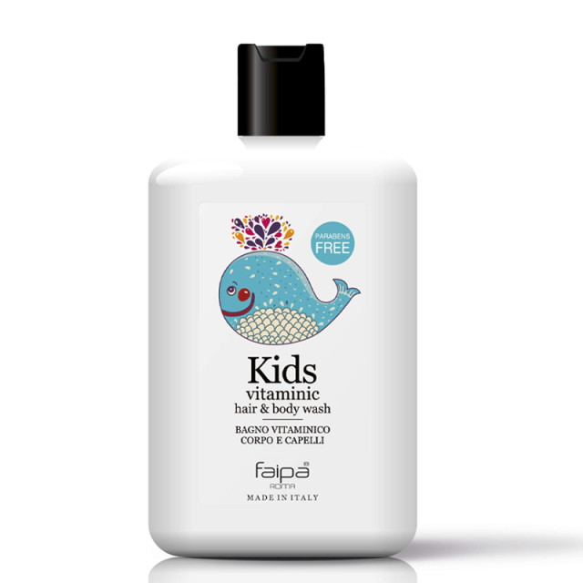 Детски шампоан за коса и тяло Faipa Three3 Kids Vitaminic Hair and Body Wash 400ml