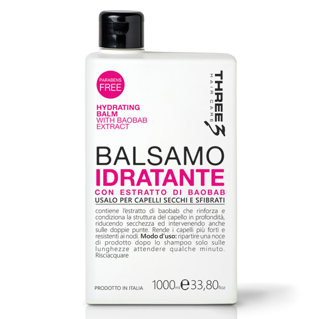 Хидратиращ балсам за суха и тънка коса с екстракт от баобаб Faipa Three3 Hydrating Balm 1000ml