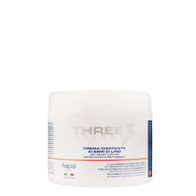 Хидратираща крем-балсам за боядисана коса с ленено семе Faipa Three3 Flax Seeds Hydrating Cream 500ml