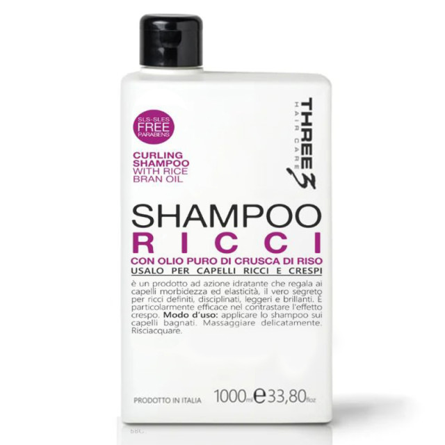 Шампоан за къдрава коса с масло от оризови трици Faipa Three3 Curling Shampoo 1000ml