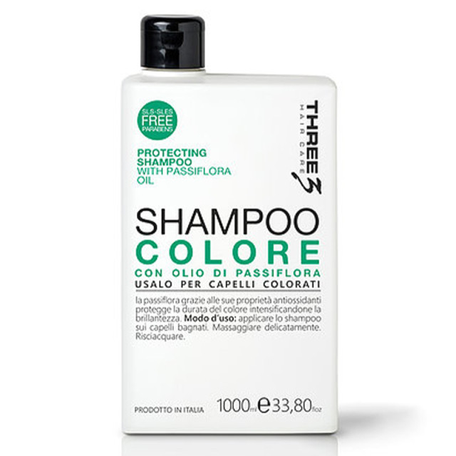 Защитен шампоан за боядисана коса с олио от пасифлора Faipa Three3 Protecting Shampoo 1000ml