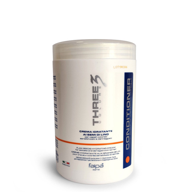 Хидратиращ крем-балсам за боядисана коса с ленено семе Faipa Three3 Flax Seeds Hydrating Cream 1000ml
