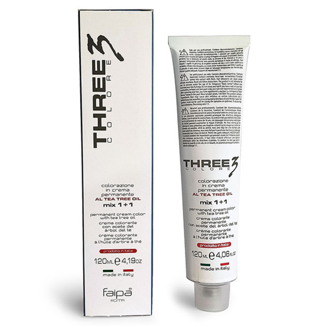 Трайна боя за коса с масло от чаено дърво Faipa Three3 Permanent Color Cream 120ml