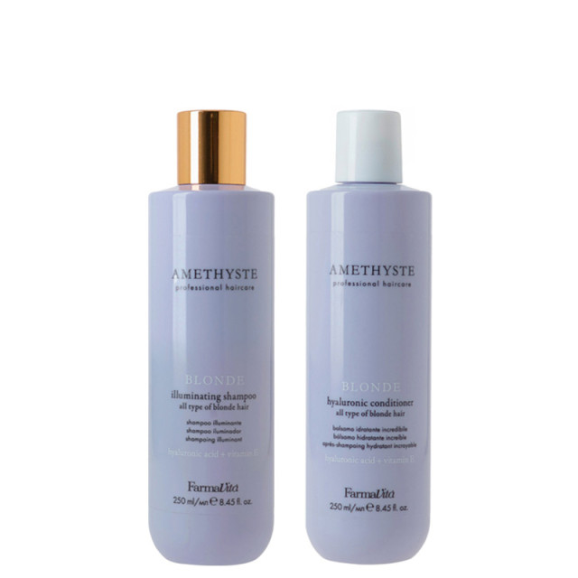 Озаряващи шампоан и балсам за руса коса Farmavita Amethyste Blonde Illuminating 2x250ml