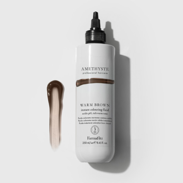 Оцветяващ флуид в топъл кестеняв цвят Farmavita Amethyste Instant Color Fluid Warm Brown 250ml