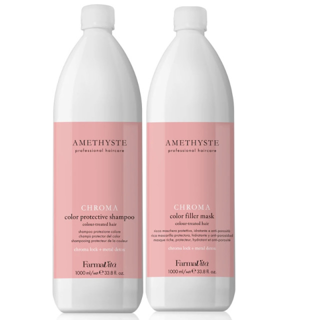 Шампоан и маска за боядисана коса Farmavita Amethyste Chroma 2x1000ml