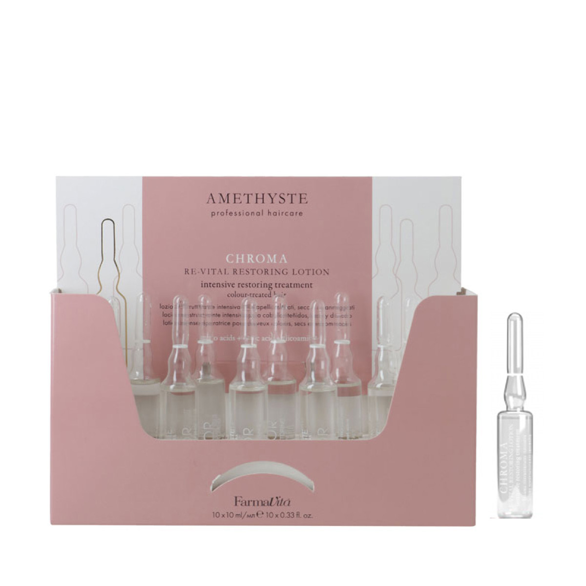 Ревитализираща ампула за боядисана коса Farmavita Amethyste Chroma Re-Vital Restoring Lotion 10ml - 1 бр.