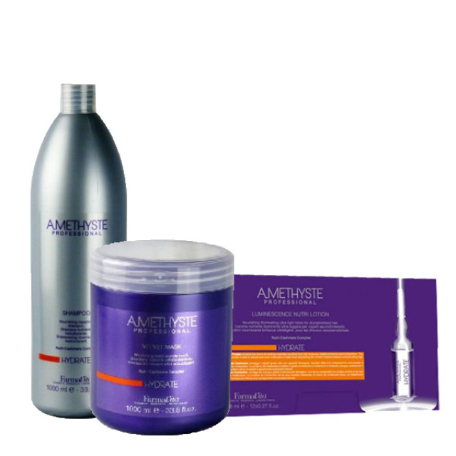 Хидратиращ комплект шампоан, маска и ампули FarmaVita Amethyste Hydrate