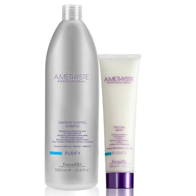 Комплект шампоан и пилинг-маска против пърхот Farmavita Amethyste Purify 1000ml/150ml