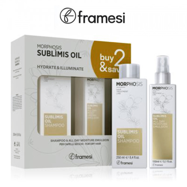 Комплект шампоан и спрей с арганово масло за подхранване Framesi Morphosis Sublimis Oil 250/150ml