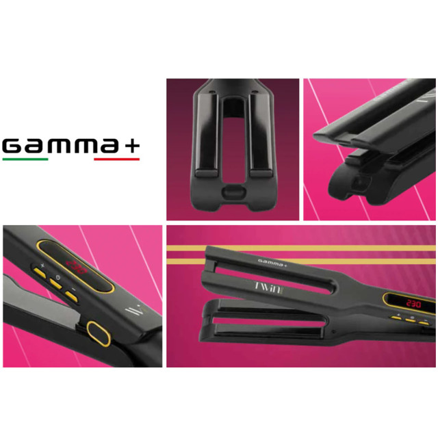 Двойна преса за коса GAMMA+ Twin Pro Black
