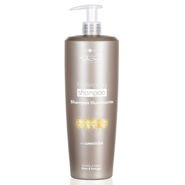 Подхранващ шампоан за блясък на всеки тип коса HAIR COMPANY Inimitable Care Illuminating Shampoo 1000ml