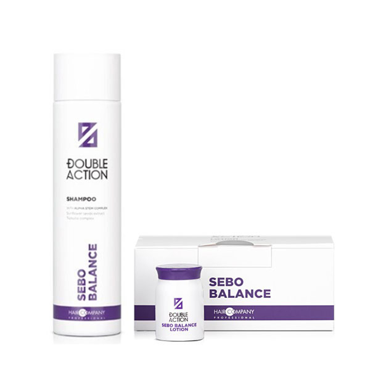 Шампоан и лосион против омазняване HAIR COMPANY Double Action Sebo Balance 