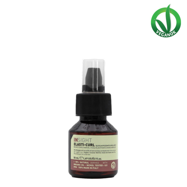 Подхранващо масло за еластичност и блясък Insight Elasti-Curl Bouncy Curls Hair Oil 50ml 