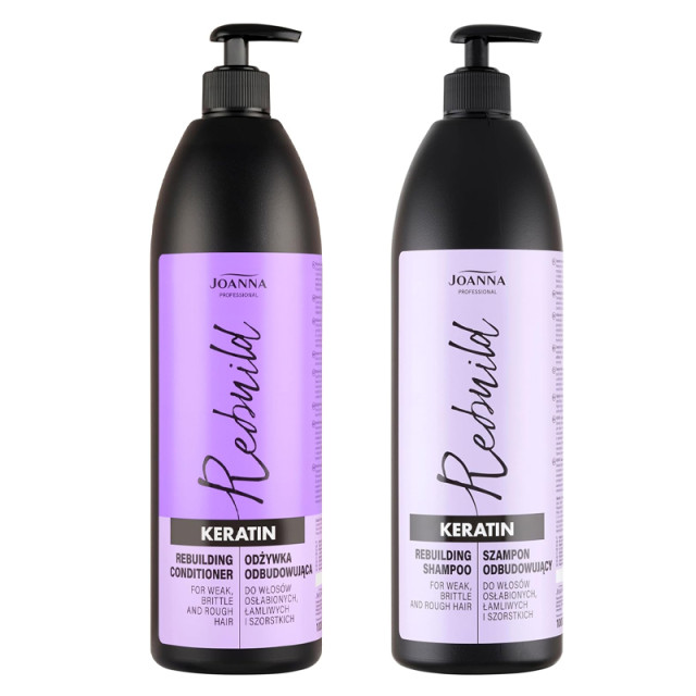 Комплект шампоан и балам с кератин Joanna Professional Keratin Rebuilding 2x1000ml