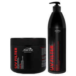 Подхранващ комплект шампоан и маска за защита цвета на боядисана коса Joanna Professional UV Filter 1000/500ml