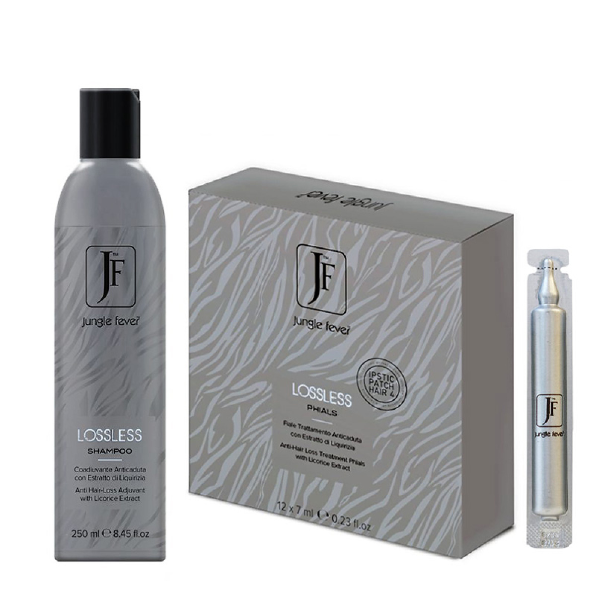 Комплект шампоан и ампули против косопад Jungle Fever Loss Less 250ml/12х7ml