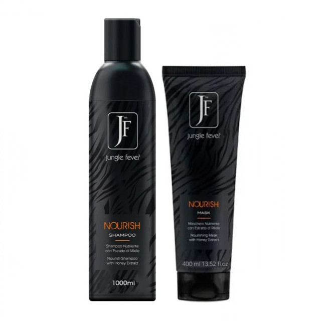 Подхранващ комплект шампоан и маска с мед за суха и изтощена коса Jungle Fever Nourish 1000/400ml