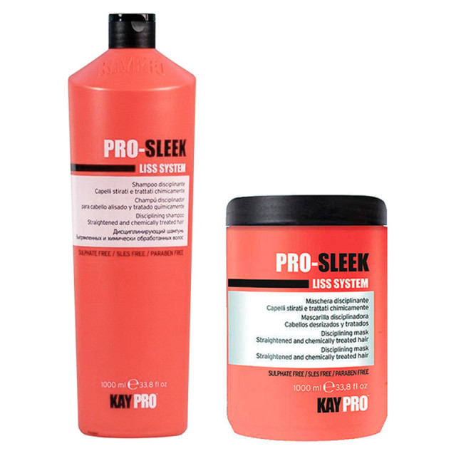 Поддържащ изглаждащ комплект за супер гладка коса KAYPRO Liss System Pro-Sleek 2х1000ml