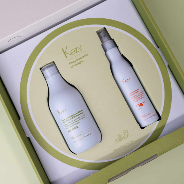 Уплътняващ комплект шампоан и спрей-маска Kezy Bamboo 375/200ml