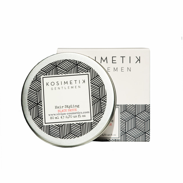 Черна вакса за матиране на посивели коси със силна фиксация Kosimetik Gentlemen Black Paste 80ml