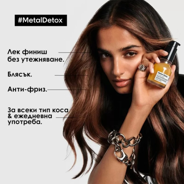Олио против накъсване и предпазване цвета на боядисаната коса Loreal Professionnel Metal Detox Anti-Deposit Protector Concentrated Oil 50ml