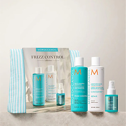 Комплект за изглаждане на непокорна коса Moroccanoil Frizz Control 2x250ml/160ml + подарък несесер