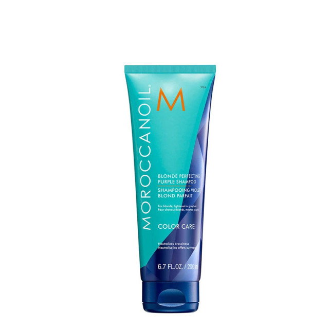 Тониращ лилав шампоан за руса коса Moroccanoil Blonde Perfecting Purple Shampoo 200ml