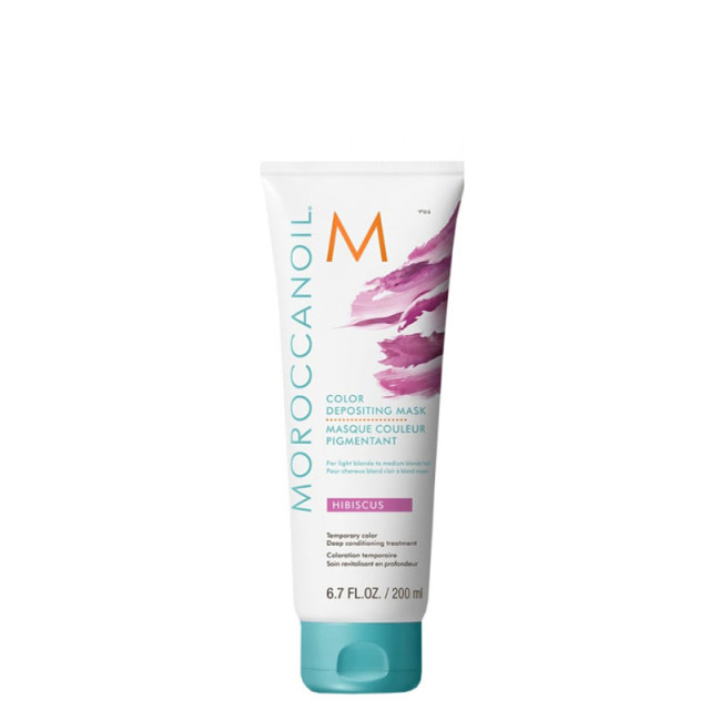 Оцветяваща маска в розов цвят Moroccanoil Color Depositing Mask Hibiscus 200ml
