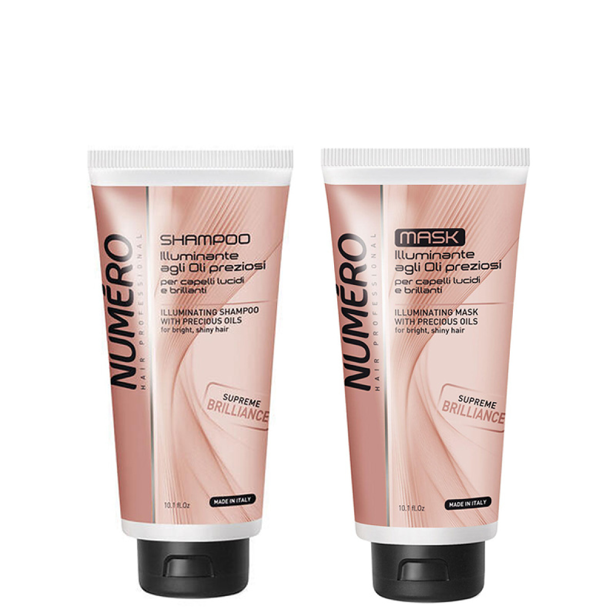 Озаряващ комплект шампоан и маска за блясък Brelil Numero Illuminating 2x300ml